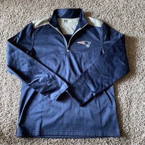 Team Apparel Mens Blue NFL New England Patriots Quarter Zip Jacket Size M